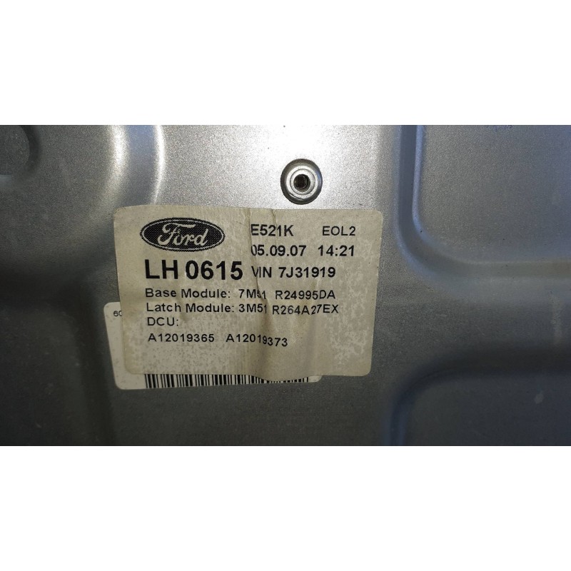 Recambio de elevalunas trasero izquierdo para ford c-max (cb3) referencia OEM IAM 7M51R24995DA SIN MOTOR ELECTRICO