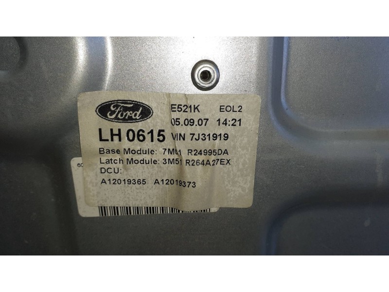 Recambio de elevalunas trasero izquierdo para ford c-max (cb3) referencia OEM IAM 7M51R24995DA SIN MOTOR ELECTRICO