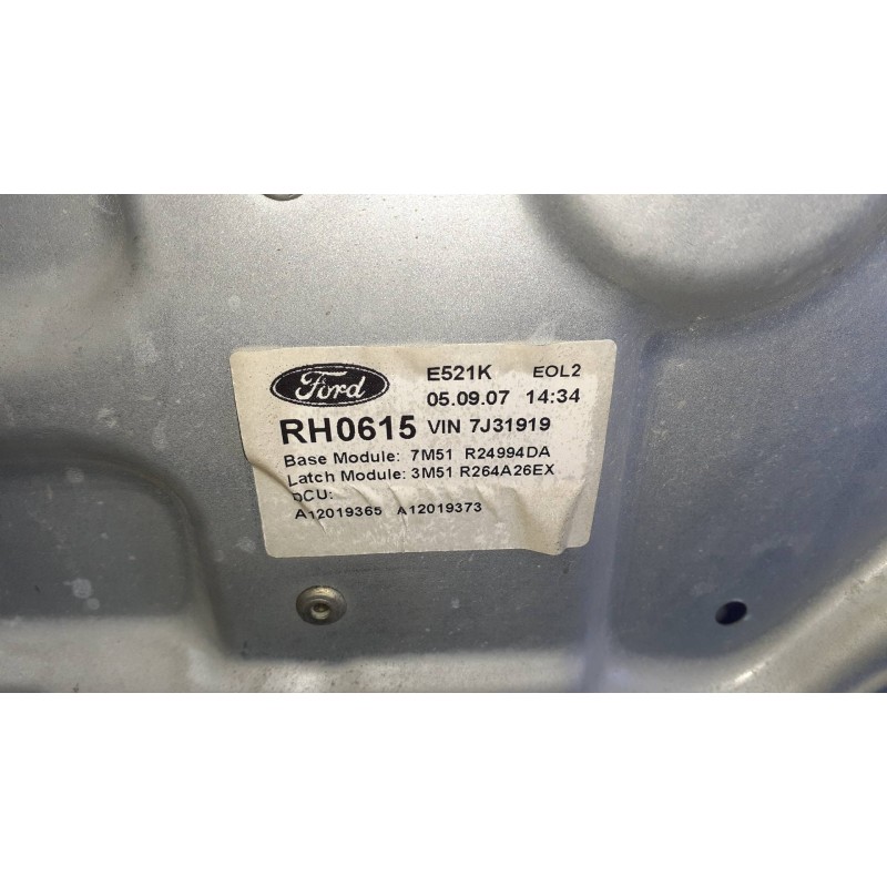 Recambio de elevalunas trasero derecho para ford c-max (cb3) referencia OEM IAM 7M51R24994DA SIN MOTOR ELECTRICO