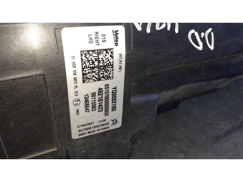 Recambio de faro derecho para citroen c3 aircross referencia OEM IAM 13468647 462161423 90115583