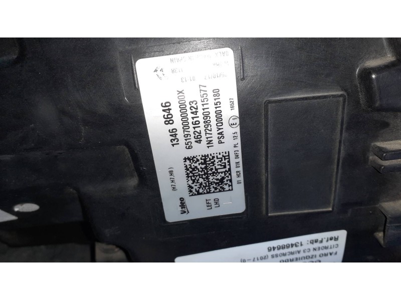 Recambio de faro izquierdo para citroen c3 aircross referencia OEM IAM 13468646 462161423 PSAYQ00015180