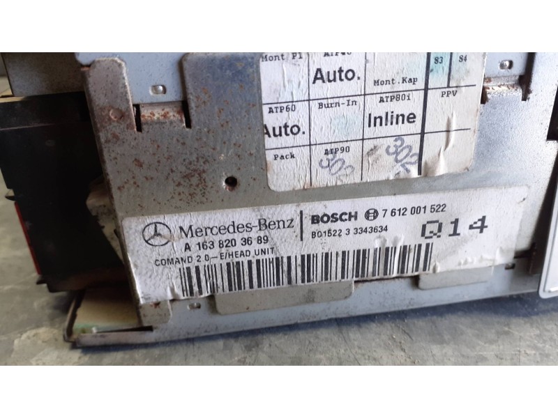 Recambio de sistema audio / radio cd para mercedes-benz clase m (w163) referencia OEM IAM A1638203689 7612001522 BOSCH