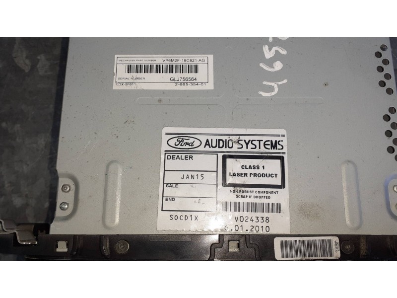 Recambio de sistema audio / radio cd para ford focus lim. (cb4) referencia OEM IAM 7M5T18C939EF VP6M2F18C821AG SONY