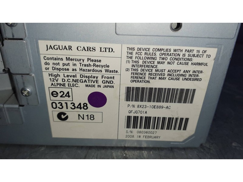 Recambio de pantalla multifuncion para jaguar xf referencia OEM IAM 8X2310E889AC QFJG701A ALPINE ELEC.