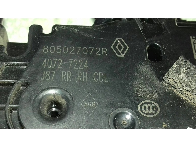 Recambio de cerradura puerta trasera derecha para renault captur xmod referencia OEM IAM 805027072R 40727224 ELECTRICA