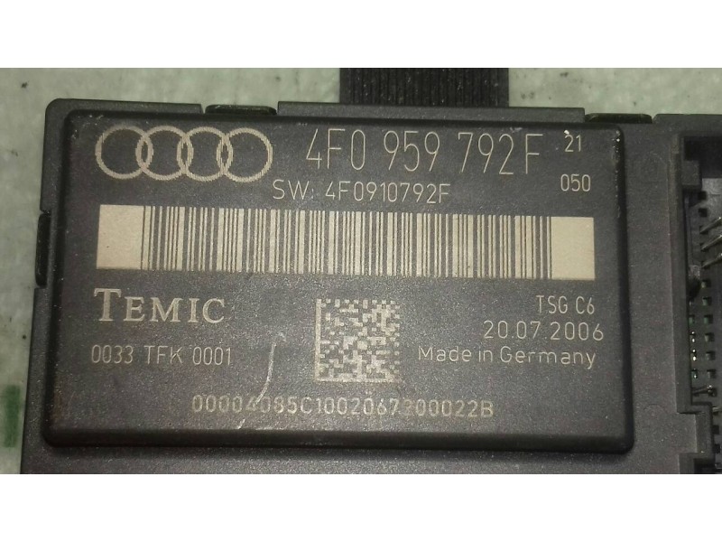 Recambio de centralita cierre para audi a6 berlina (4f2) 3.0 tdi quattro (171kw) referencia OEM IAM 4F0959792F  TEMIC