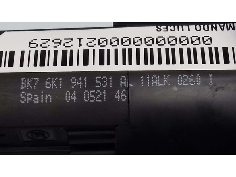 Recambio de mando luces para seat ibiza (6k1) select referencia OEM IAM 6K1941531AL 04052146 