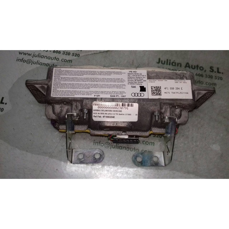 Recambio de airbag delantero derecho para audi a6 berlina (4f2) 3.0 tdi quattro (171kw) referencia OEM IAM 4F1880204E  