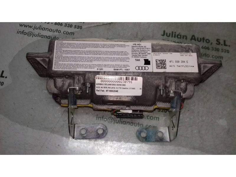 Recambio de airbag delantero derecho para audi a6 berlina (4f2) 3.0 tdi quattro (171kw) referencia OEM IAM 4F1880204E  