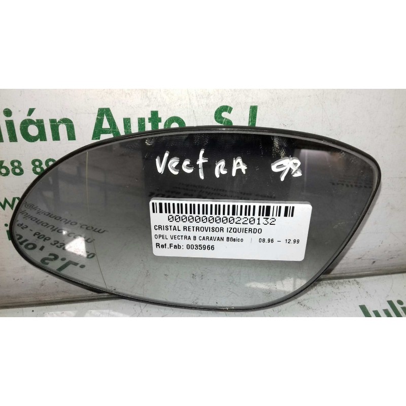 Recambio de cristal retrovisor izquierdo para opel vectra b caravan básico referencia OEM IAM 0035966  