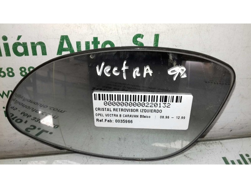 Recambio de cristal retrovisor izquierdo para opel vectra b caravan básico referencia OEM IAM 0035966  
