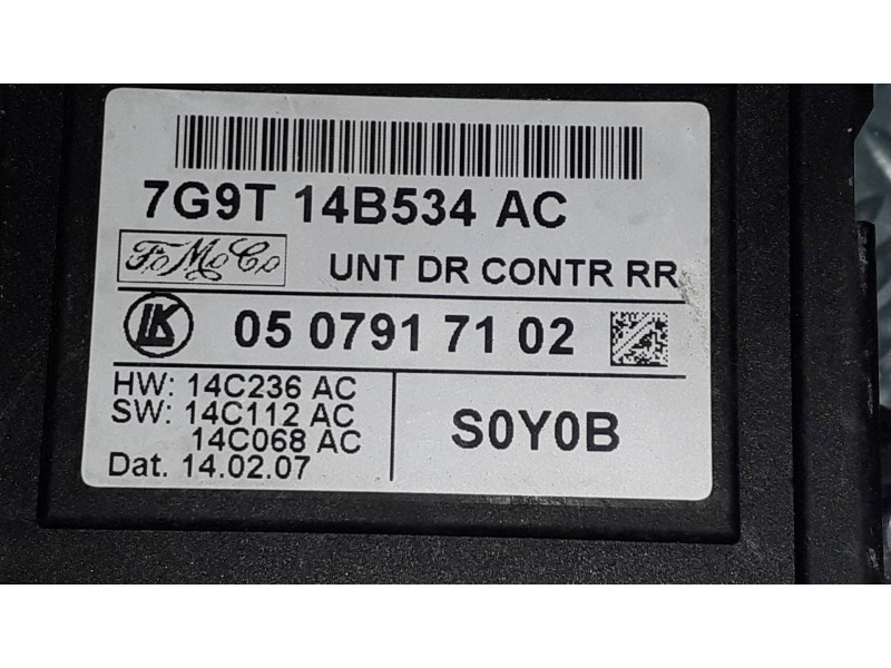 Recambio de centralita cierre para ford mondeo ber. (ca2) ghia referencia OEM IAM 7G9T14B534AC 0507917102 S0Y0B