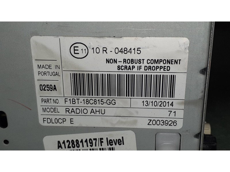 Recambio de sistema audio / radio cd para ford focus lim. business referencia OEM IAM F1BT18C815GG  FOMOCO