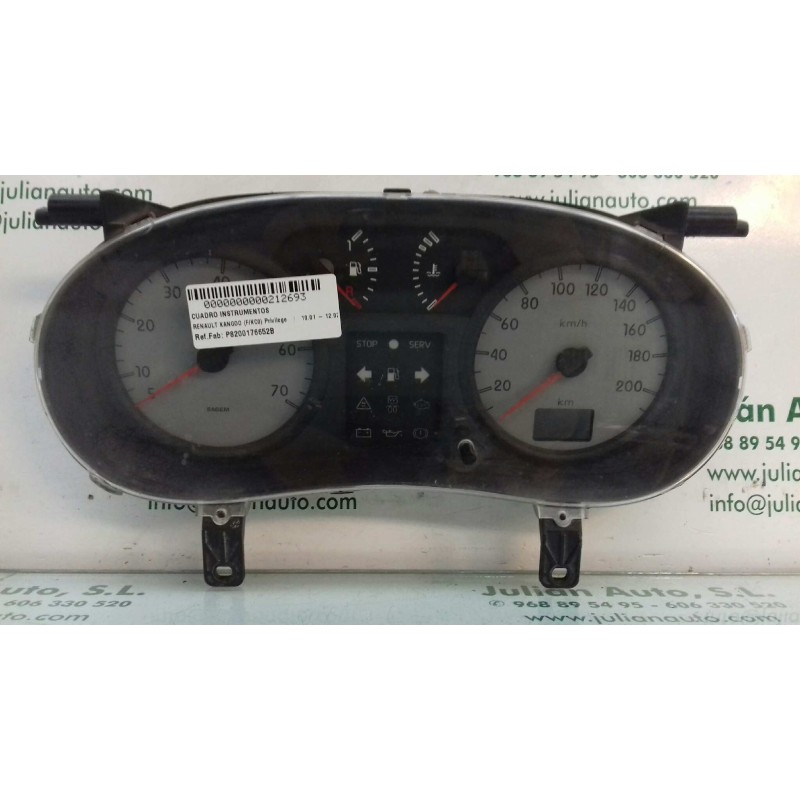 Recambio de cuadro instrumentos para renault kangoo (f/kc0) privilege referencia OEM IAM P8200176652B 21671175 SAGEM