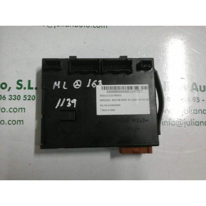 Recambio de modulo electronico para mercedes-benz clase m (w163) 270 cdi (163.113) referencia OEM IAM A1635452832 053713 