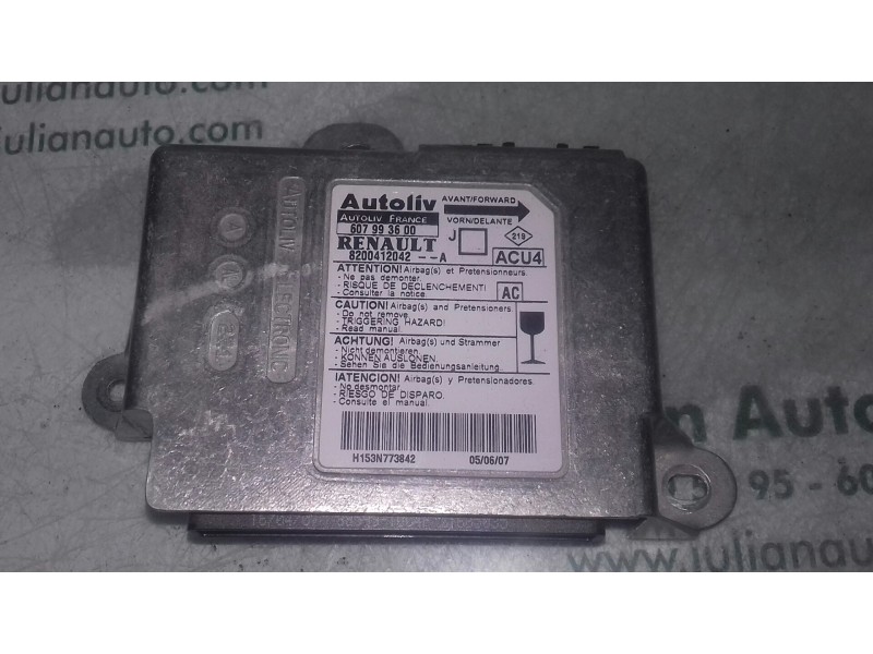 Recambio de centralita airbag para renault scenic ii authentique referencia OEM IAM 8200412042A 607993600 AUTOLIV