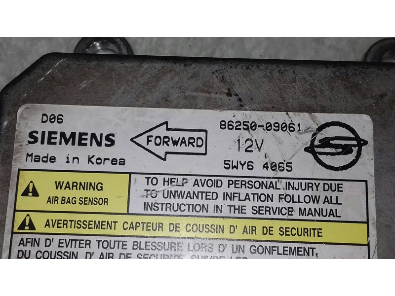 Recambio de centralita airbag para ssangyong kyron 200 xdi limited referencia OEM IAM 8625009061 5WY64065 12V