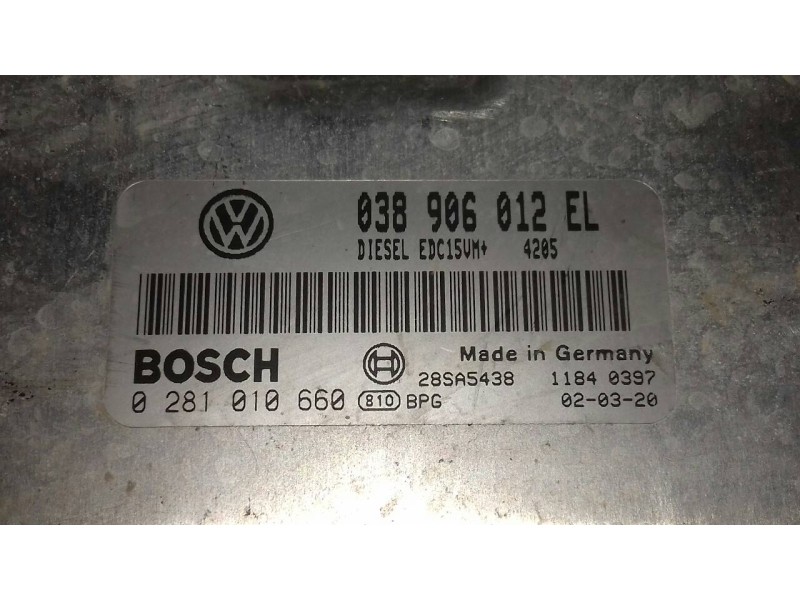 Recambio de centralita motor uce para volkswagen polo (9n1) conceptline referencia OEM IAM 038906012EL 0281010660 BOSCH Recambio de centralita motor uce para volkswagen polo (9n1) conceptline referencia OEM IAM 038906012EL 0281010660 BOSCH