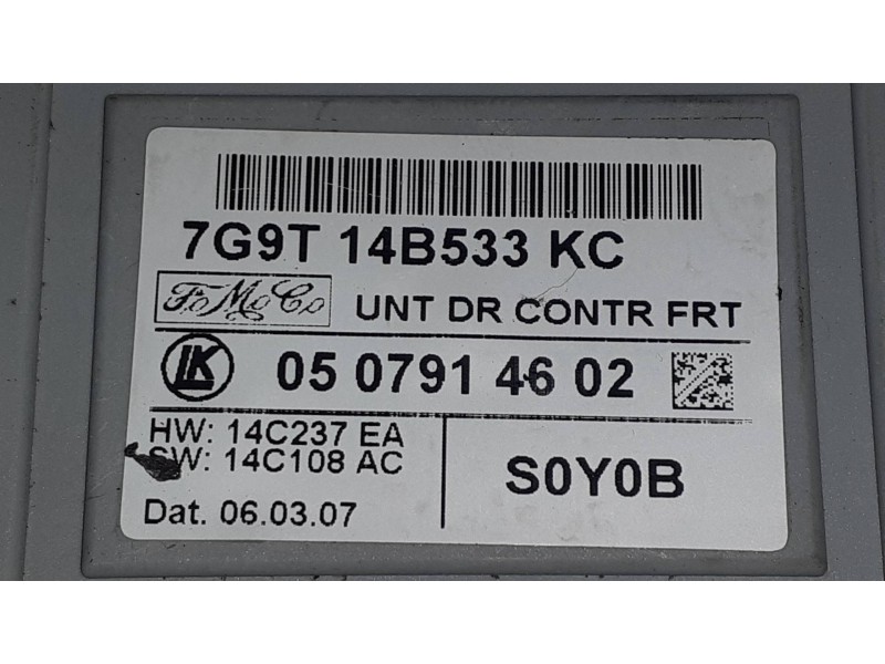 Recambio de centralita cierre para ford mondeo ber. (ca2) ghia referencia OEM IAM 7G9T14B533KC S0Y0B 0507914602