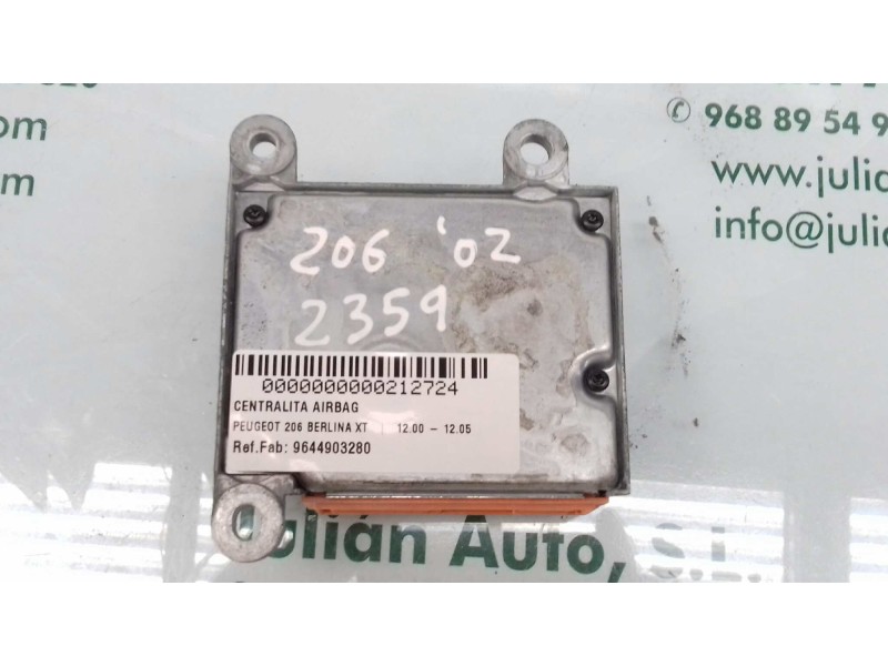 Recambio de centralita airbag para peugeot 206 berlina xt referencia OEM IAM 9644903280 600237000 AUTOLIV