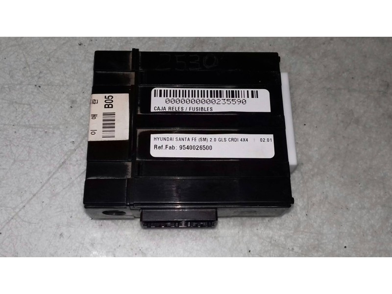 Recambio de caja reles / fusibles para hyundai santa fe (sm) 2.0 gls crdi 4x4 referencia OEM IAM 9540026500   Recambio de caja reles / fusibles para hyundai santa fe (sm) 2.0 gls crdi 4x4 referencia OEM IAM 9540026500