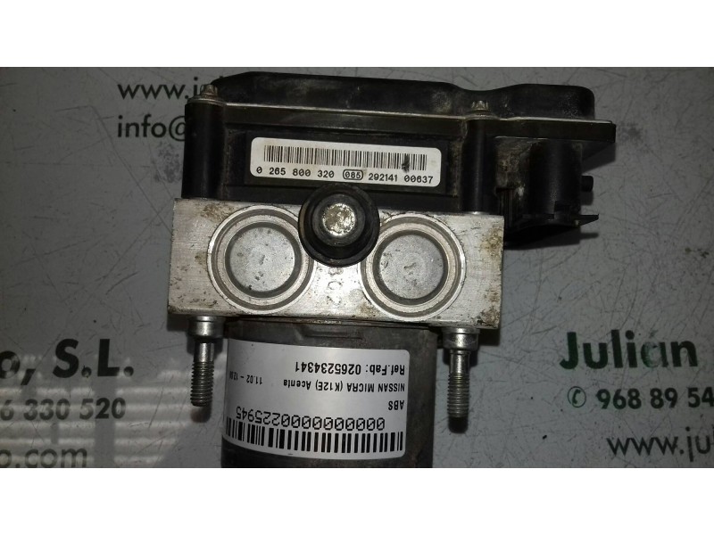 Recambio de abs para nissan micra (k12e) acenta referencia OEM IAM 0265234341 0265800320 