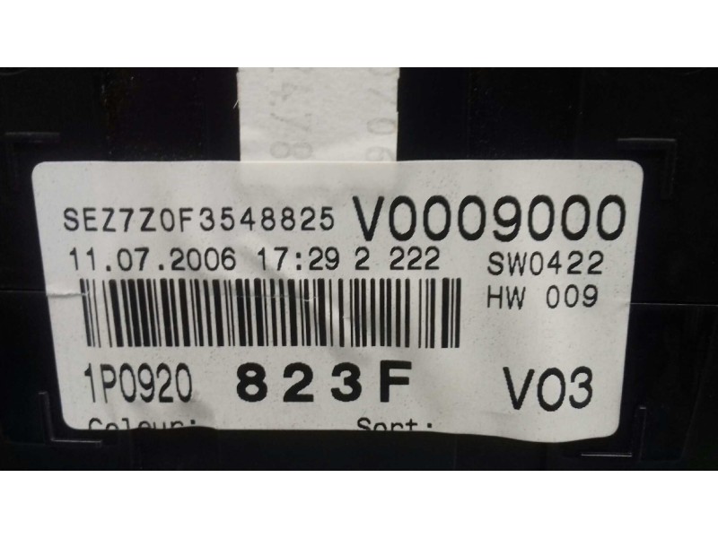 Recambio de cuadro instrumentos para seat leon (1p1) reference referencia OEM IAM 1P0920823F 110080280026 SIEMENS VDO