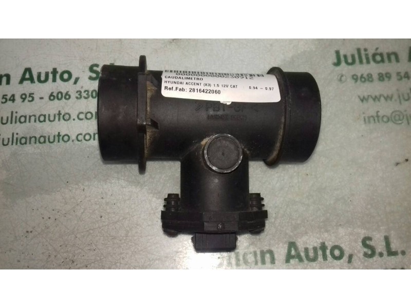 Recambio de caudalimetro para hyundai accent (x3) 1.5 12v cat referencia OEM IAM 2816422060 9210930001 4 PINES