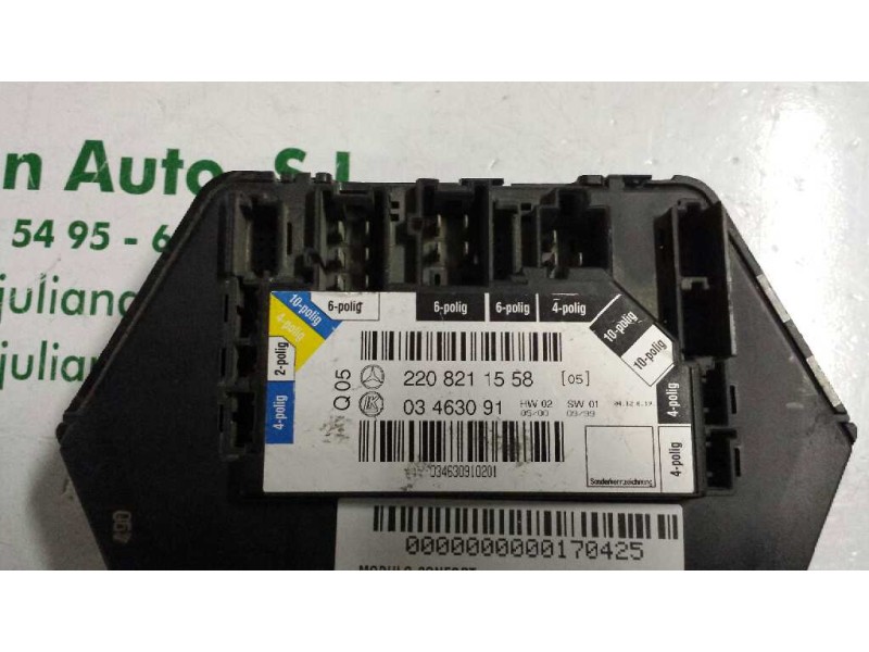 Recambio de modulo confort para mercedes-benz clase s (w220) berlina referencia OEM IAM 2208211558 03463091 