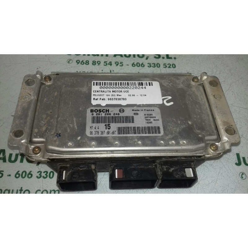 Recambio de centralita motor uce para peugeot 106 (s2) max referencia OEM IAM 9637838780 0261206246 BOSCH