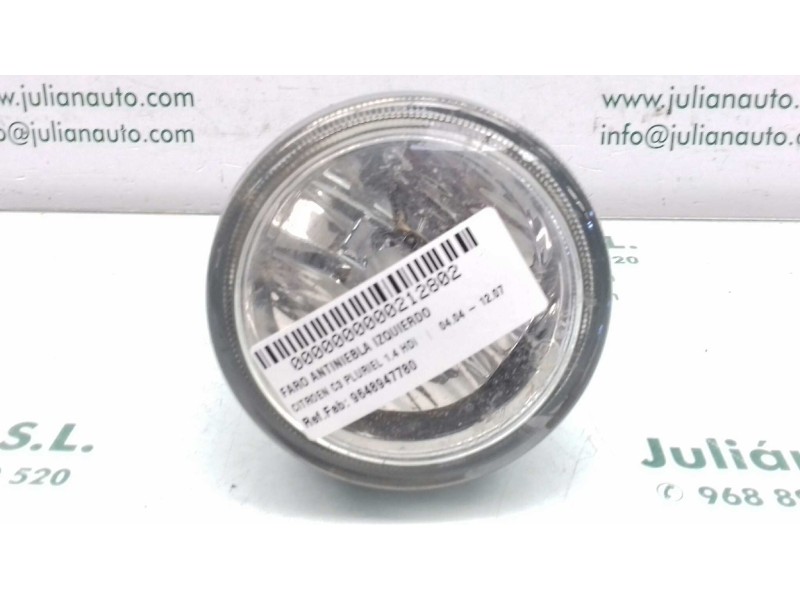Recambio de faro antiniebla izquierdo para citroen c3 pluriel 1.4 hdi referencia OEM IAM 9648947780 1600837035 