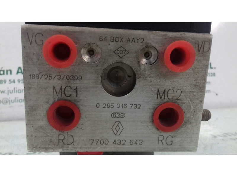 Recambio de abs para renault scenic (ja..) 1.9 dti century referencia OEM IAM 7700432643 0265216732 0273004395
