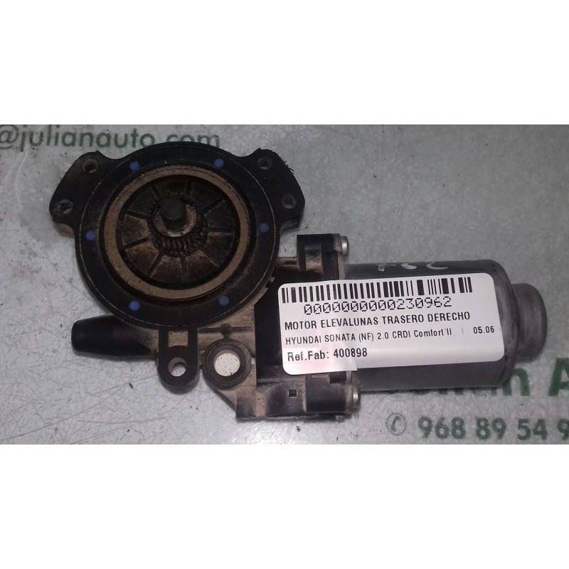 Recambio de motor elevalunas trasero derecho para hyundai sonata (nf) 2.0 crdi comfort ii referencia OEM IAM 400898 0898NF 2 PIN