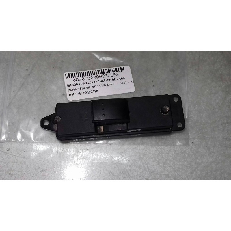 Recambio de mando elevalunas trasero derecho para mazda 3 berlina (bk) 1.6 vvt active referencia OEM IAM 03123120 BP4K 66380