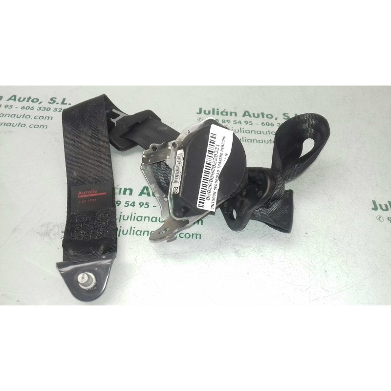 Recambio de cinturon seguridad trasero derecho para peugeot 208 style referencia OEM IAM 98063163XY  