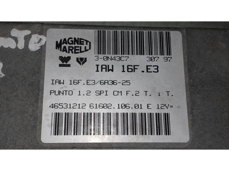 Recambio de centralita motor uce para fiat punto berlina (176) 60 cult referencia OEM IAM 46531212 61602 