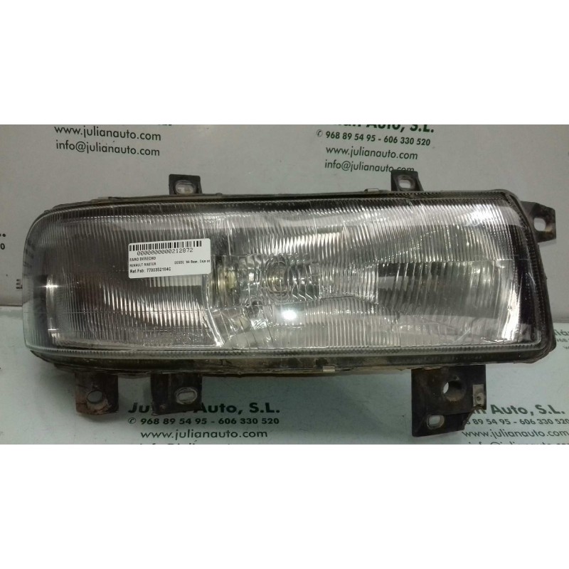 Recambio de faro derecho para renault master desde ´98 base, caja cerrada l1h1 rs 3078 referencia OEM IAM 7700352104C 38200999S 