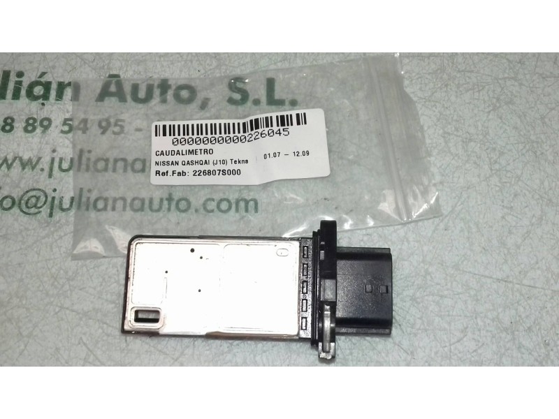 Recambio de caudalimetro para nissan qashqai (j10) tekna referencia OEM IAM 226807S000 AFH70M38 7821 5 PINES