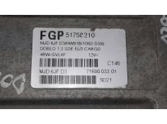 Recambio de centralita motor uce para fiat doblo i cargo 1.3 jtd basis furgón techo alto referencia OEM IAM 51758210 4RWGVL4F FG 2