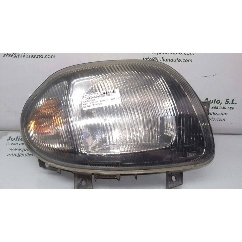 Recambio de faro derecho para renault clio ii fase i (b/cbo) 1.2 referencia OEM IAM 7701697618  