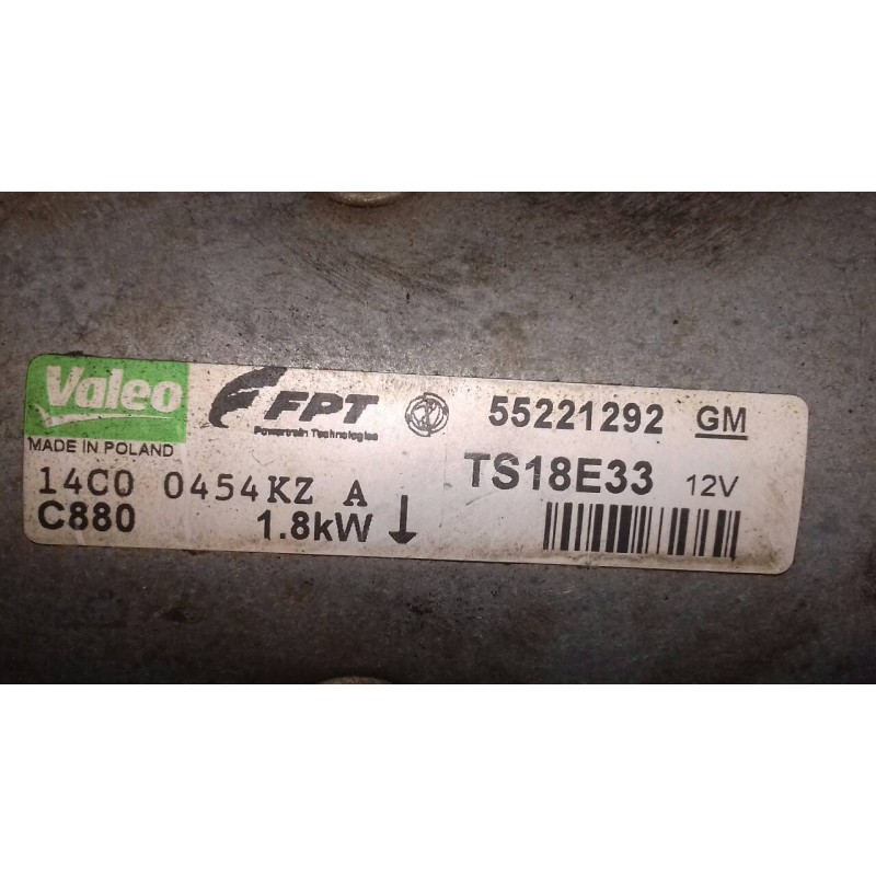 Recambio de motor arranque para opel corsa d cmon referencia OEM IAM 55221292 TS18E33 VALEO