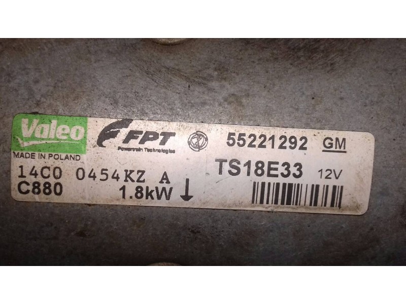 Recambio de motor arranque para opel corsa d cmon referencia OEM IAM 55221292 TS18E33 VALEO