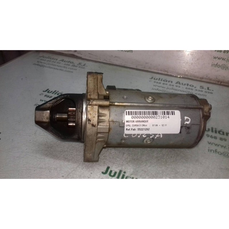 Recambio de motor arranque para opel corsa d cmon referencia OEM IAM 55221292 TS18E33 VALEO