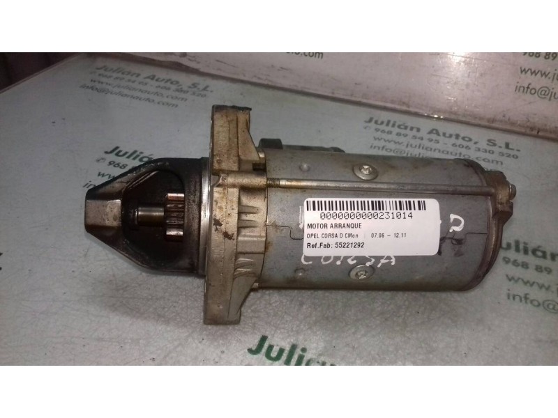 Recambio de motor arranque para opel corsa d cmon referencia OEM IAM 55221292 TS18E33 VALEO