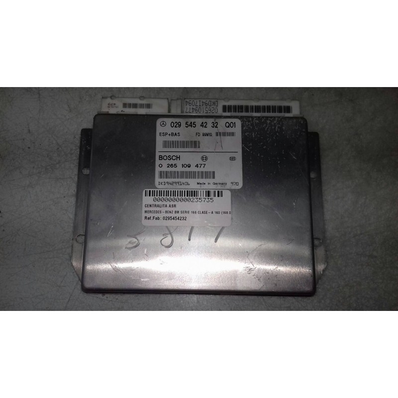 Recambio de centralita asr para mercedes-benz clase a (w168) 160 (168.033) referencia OEM IAM 0295454232 ESP BOSCH
