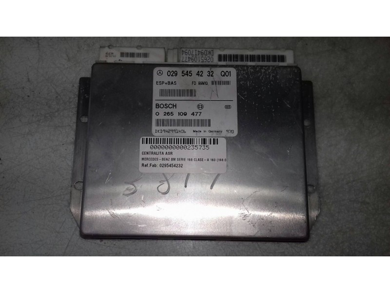 Recambio de centralita asr para mercedes-benz clase a (w168) 160 (168.033) referencia OEM IAM 0295454232 ESP BOSCH