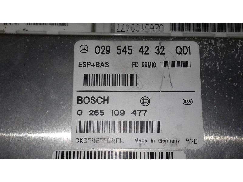 Recambio de centralita asr para mercedes-benz clase a (w168) 160 (168.033) referencia OEM IAM 0295454232 ESP BOSCH