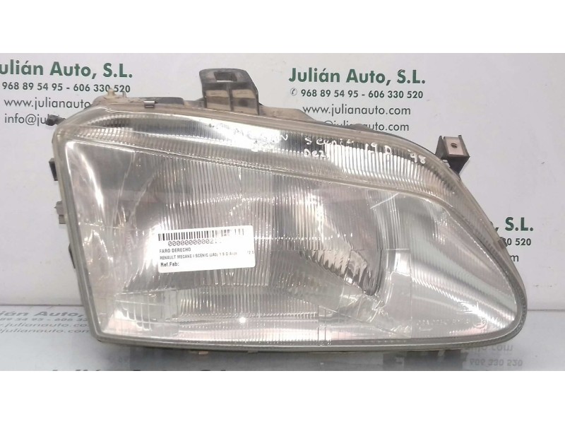 Recambio de faro derecho para renault megane i scenic (ja0) 1.9 d alize referencia OEM IAM   