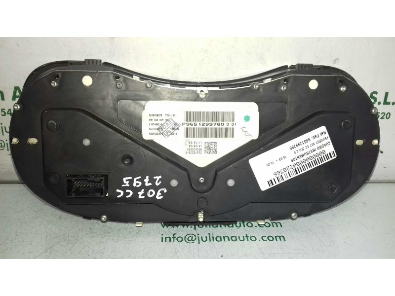 Recambio de cuadro instrumentos para peugeot 307 cc (s1) 2.0 referencia OEM IAM 9651299780 SAGEM 