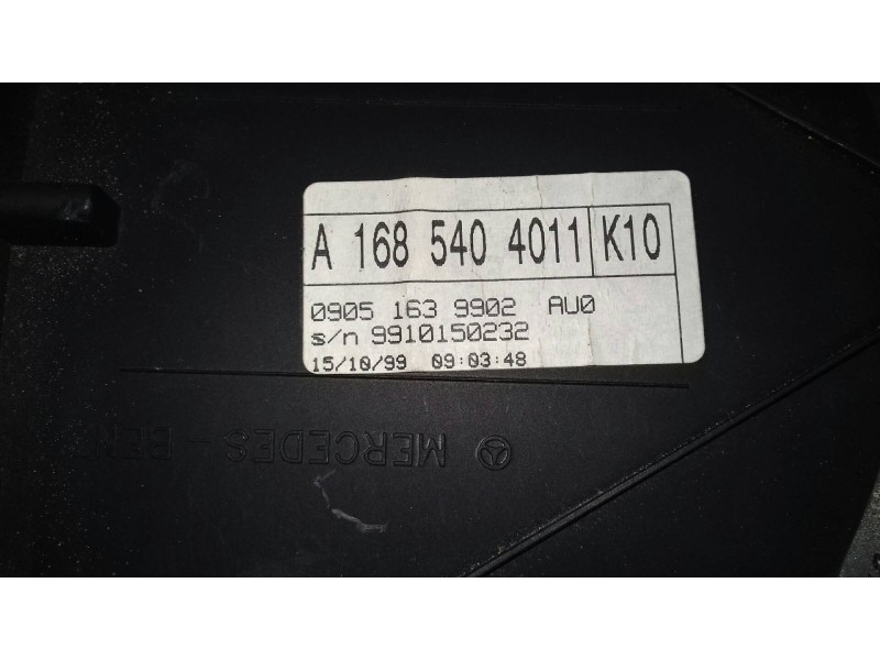 Recambio de cuadro instrumentos para mercedes-benz clase a (w168) 160 (168.033) referencia OEM IAM A1685404011 09051639902 